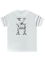 Ανδρική κοντομάνικη μπλούζα Henry clothing - 3-627 - geometric logo λευκό