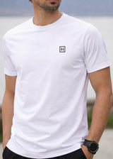 Ανδρική κοντομάνικη μπλούζα Henry clothing-3-634-small patch tee λευκή