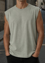 HENRY CLOTHING - Ανδρικό relaxed oversized αμάνικο - Μέντα 3-640