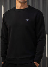 Ανδρικό φούτερ Henry clothing-3-650-sweatshirt small triangle logo μαύρο