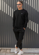 Ανδρικό φούτερ Henry clothing-3-650-sweatshirt small triangle logo μαύρο