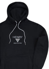 Ανδρικό φούτερ με κουκούλα Henry Clothing-3-651-Henry logo hoodie black