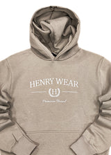 Ανδρικό φούτερ με κουκούλα Henry clothing-3-654-hoodie round logo μπεζ