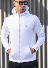 Ανδρική ζακέτα με κουκούλα Henry clothing -3-655 -triangle logo λευκό