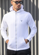Ανδρική ζακέτα με κουκούλα Henry clothing -3-655 -triangle logo λευκό