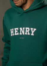 Ανδρικό φούτερ με κουκούλα Henry clothing-3-656-hoodie logo πράσινο