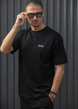 HENRY CLOTHING Ανδρική κοντομάνικη μπλούζα μαύρη Birds 3-700-black