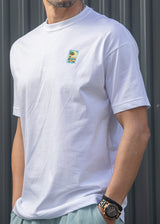 HENRY CLOTHING - Ανδρικό relaxed oversized t-shirt - Λευκό 3-701
