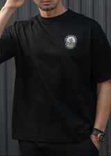 HENRY CLOTHING Ανδρική κοντομάνικη μπλούζα μαύρη Whisper Words 3-706-black
