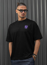 Ανδρική κοντομάνικη μπλούζα Henry clothing-3-707- i'm always on my own mind oversised t-shirt μαύρο