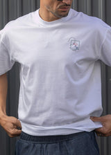 HENRY CLOTHING Ανδρική κοντομάνικη μπλούζα λευκή 3-709-white