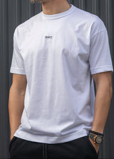 Ανδρική κοντομάνικη μπλούζα Henry clothing - 3-718 - follow your vibes t-shirt λευκό