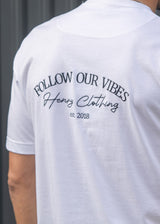 Ανδρική κοντομάνικη μπλούζα Henry clothing - 3-718 - follow your vibes t-shirt λευκό