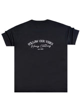 Ανδρική κοντομάνικη μπλούζα Henry clothing-3-718-follow your vibes t-shirt μαύρο