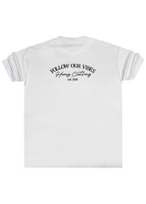 Ανδρική κοντομάνικη μπλούζα Henry clothing - 3-718 - follow your vibes  t-shirt λευκό