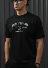 Ανδρική κοντομάνικη μπλούζα Henry clothing-3-719-premium brand t-shirt μαύρο