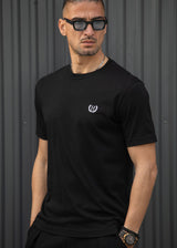 Ανδρική κοντομάνικη μπλούζα Henry clothing - 3-720 - niddle logo regular tee μαύρο