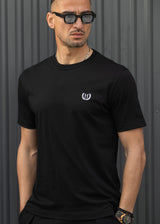 Ανδρική κοντομάνικη μπλούζα Henry clothing - 3-720 - niddle logo regular tee μαύρο