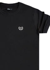 Ανδρική κοντομάνικη μπλούζα Henry clothing - 3-720 - niddle logo regular tee μαύρο