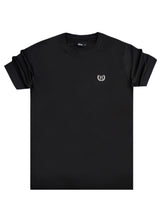 Ανδρική κοντομάνικη μπλούζα Henry clothing - 3-720 - niddle logo regular tee μαύρο