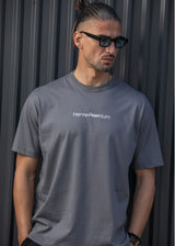 Ανδρική κοντομάνικη μπλούζα Henry Clothing-3-722-Henry premium regular fit tee γκρι