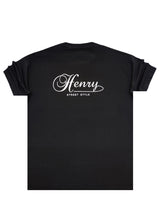 Ανδρική κοντομάνικη μπλούζα Henry clothing - 3-740 - street style t-shirt μαύρο