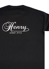 Ανδρική κοντομάνικη μπλούζα Henry clothing - 3-740 - street style t-shirt μαύρο