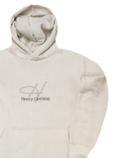 Ανδρικό φούτερ με κουκούλα Henry Clothing- 3-750 -signed logo hoodie μπεζ