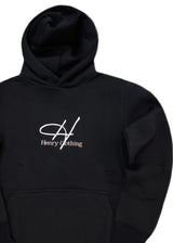 Ανδρικό φούτερ με κουκούλα Henry Clothing- 3-750 -signed logo hoodie μαύρο