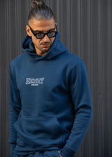 Ανδρικό φούτερ με κουκούλα Henry Clothing-3-757-branded logo hoodie μπλε