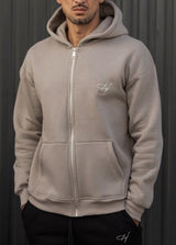 HENRY CLOTHING - Ανδρική ζακέτα με κουκούλα Signed Logo - Πούρο 3-760