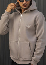 HENRY CLOTHING - Ανδρική ζακέτα με κουκούλα Signed Logo - Πούρο 3-760