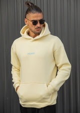 HENRY CLOTHING - Ανδρικό φούτερ με κουκούλα Statement back print - Κίτρινο 3-761