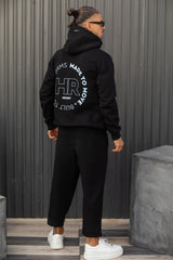 Ανδρικό φούτερ με κουκούλα Henry Clothing-3-761-black-statement back print