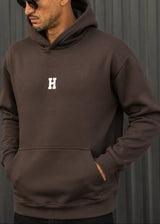 HENRY CLOTHING Ανδρικό φούτερ με κουκούλα H - Πούρο 3-767