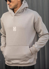 HENRY CLOTHING - Ανδρικό φούτερ με κουκούλα H - Πούρο 3-767