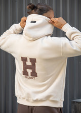 Ανδρικό φούτερ με κουκούλα Henry Clothing-3-767-Henry logo hoodie μπεζ