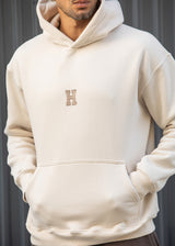 Ανδρικό φούτερ με κουκούλα Henry Clothing-3-767-Henry logo hoodie μπεζ