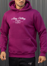 Ανδρικό φούτερ με κουκούλα Henry Clothing-3-780-calligraphic logo hoodie magenta