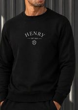 HENRY CLOTHING - Ανδρικό φούτερ Regular Fit - Μαύρο 3-801