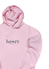 HENRY CLOTHING - Ανδρικό φούτερ με κουκούλα Henry Originals - Ροζ 3-803