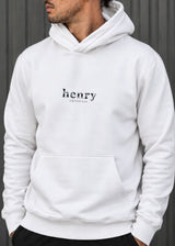 HENRY CLOTHING - Ανδρικό φούτερ με κουκούλα Henry Originals - Λευκό 3-803