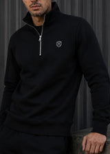HENRY CLOTHING - Ανδρικό φούτερ Zip Regular Fit - Μαύρο 3-807