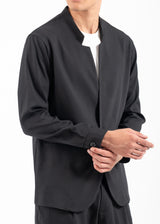 Ανδρικό μακρυμάνικο πουκάμισο Vittorio - 300-2526-ALBERTO- overshirt regular fit μαύρο