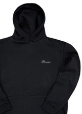 CLOSE SOCIETY Ανδρικό φούτερ με κουκούλα grey logo - Μαύρο 3009