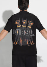 Ανδρική κοντομάνικη μπλούζα Vinyl art clothing - 34450-01- dog's gang t-shirt oversize fit μαύρο