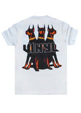 Ανδρική κοντομάνικη μπλούζα Vinyl art clothing - 34450-02- dog's gang t-shirt oversized fit λευκό
