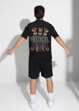 Ανδρική κοντομάνικη μπλούζα Vinyl art clothing - 34450-01- dog's gang t-shirt oversize fit μαύρο