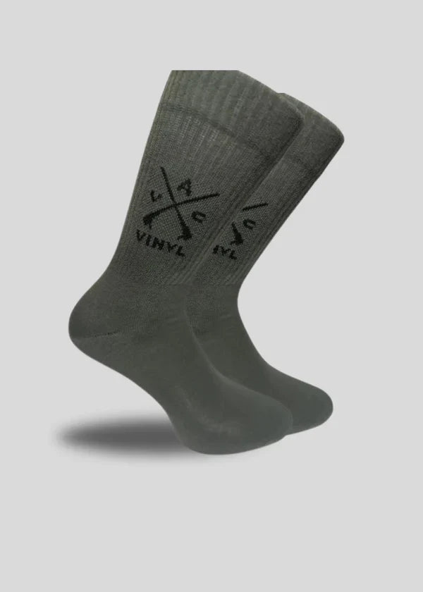 Vinyl art clothing - 02030-04-ONE - logo socks one pair - khaki