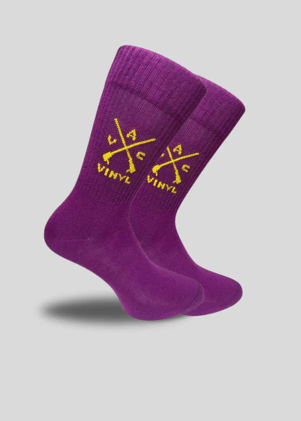 Vinyl art clothing - 02030-22-ONE - logo socks one pair  - purple